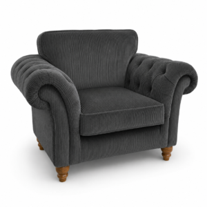 NICOLE 1 Seater Jumbo Cord Dark Grey Sofa 1