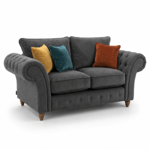 NICOLE 2 Seater Naples & Kensington Dark Grey Sofa