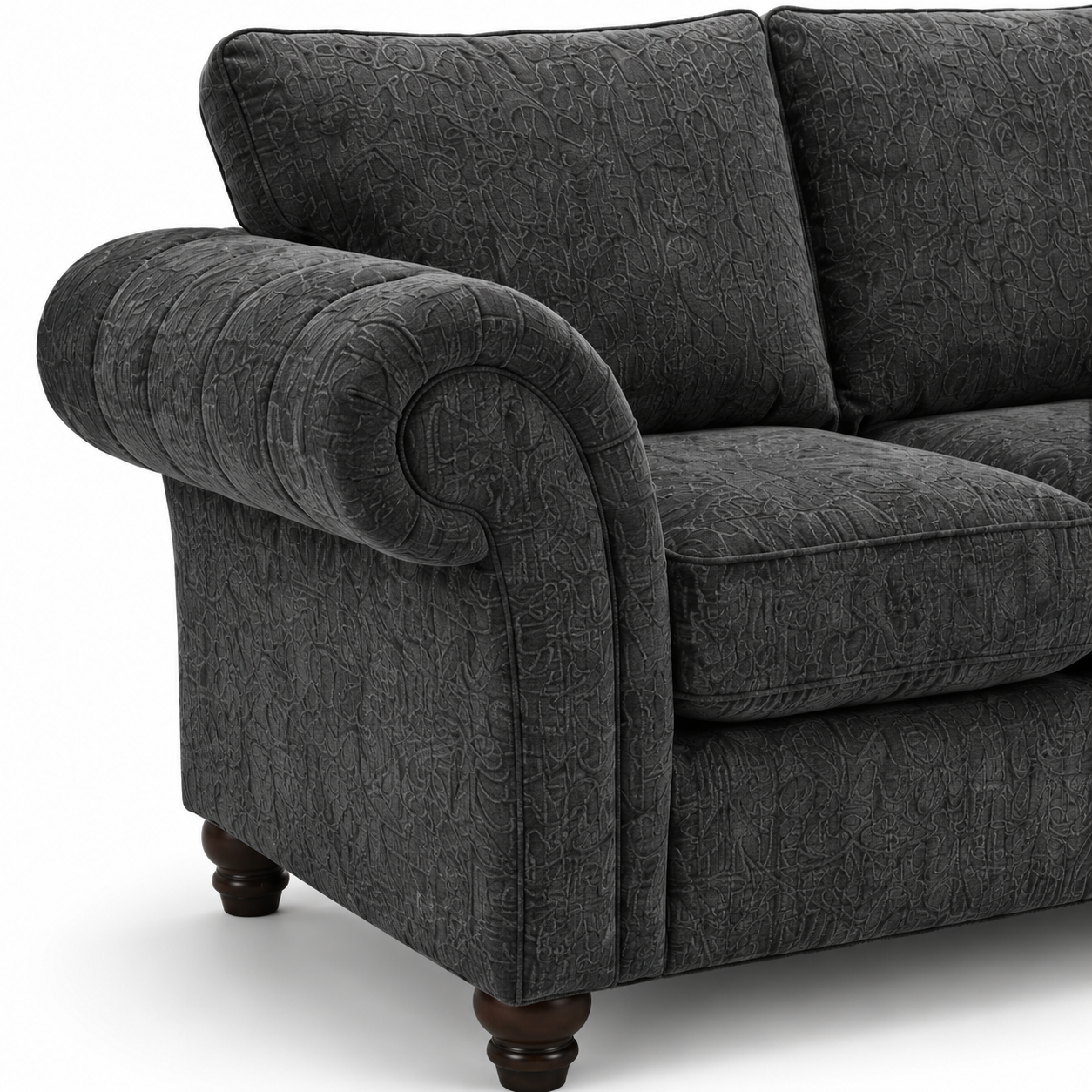 NICOLE 3+2 Seater Chenille Dark Grey Sofa 3