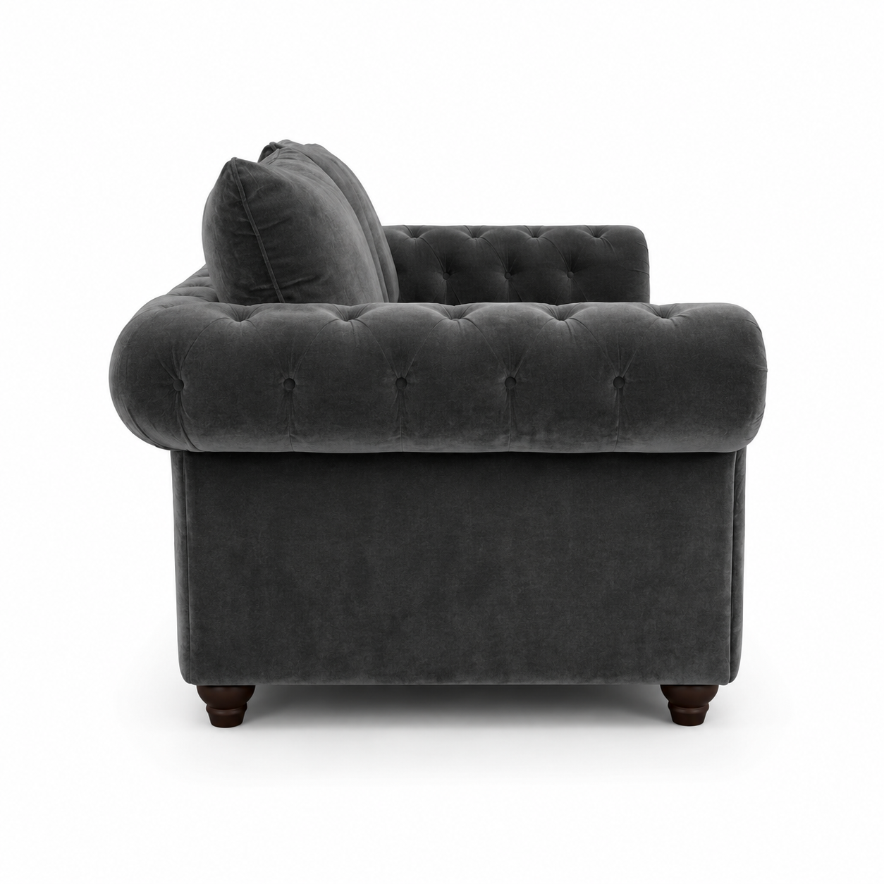 NICOLE 3+2 Seater Plush Velvet Dark Grey Sofa 2