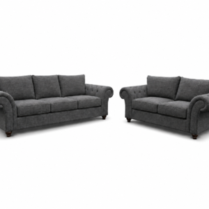 Nicole 3+2 Seater Naples & Kensington Dark Grey Sofa