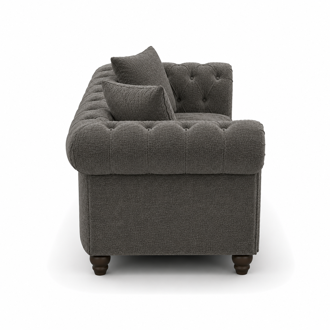 Olympia Chesterfield 3+2 Seater Corner Chenille Dark Grey Sofa 2