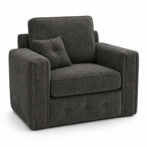 Ruby Alaska 1 Seater Chenille Dark Grey Sofa 1