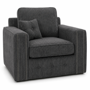 Ruby Alaska 1 Seater Jumbo Cord Dark Grey Sofa 1
