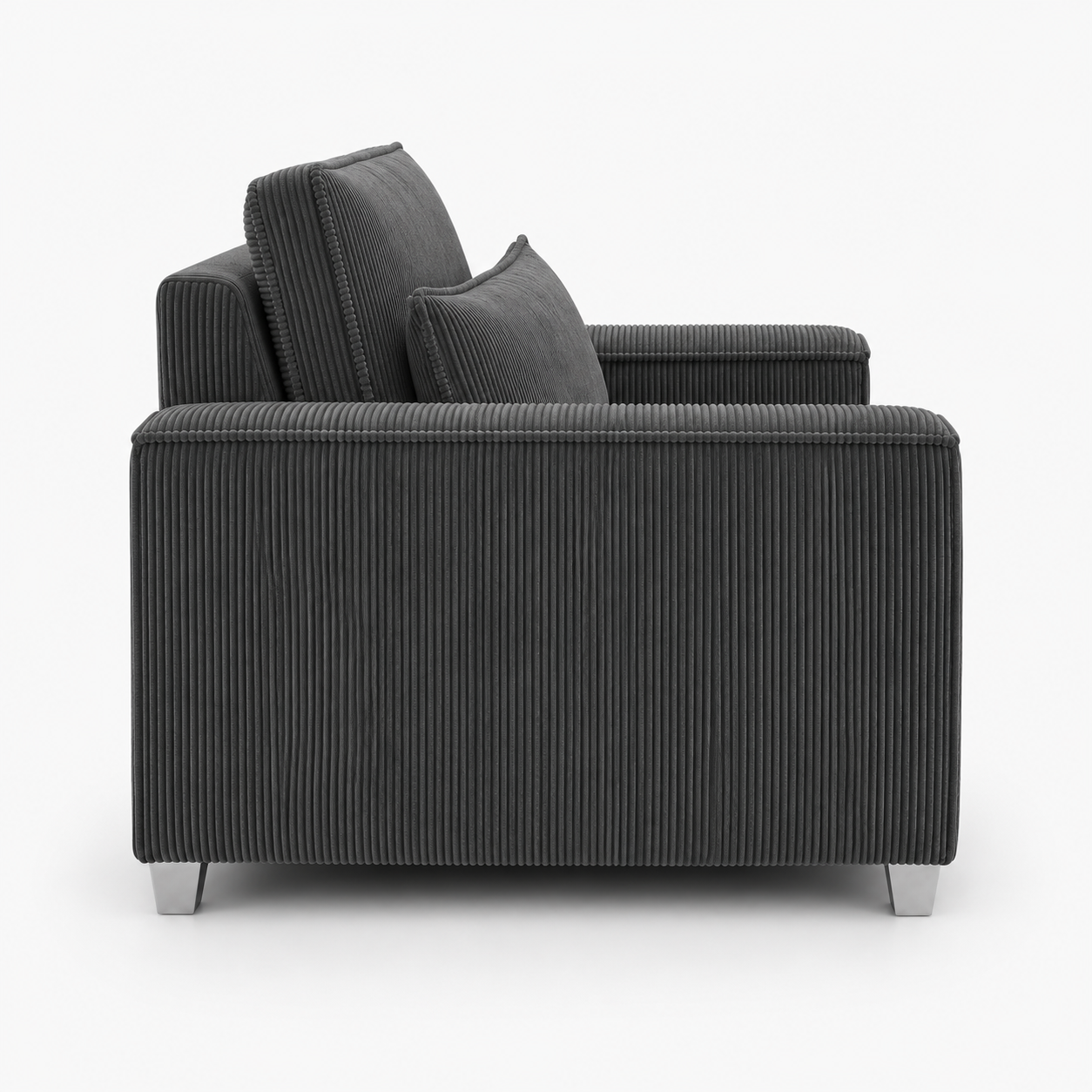 Sloane Sleefy 1 Seater Jumbo Cord Dark Grey Sofa 2