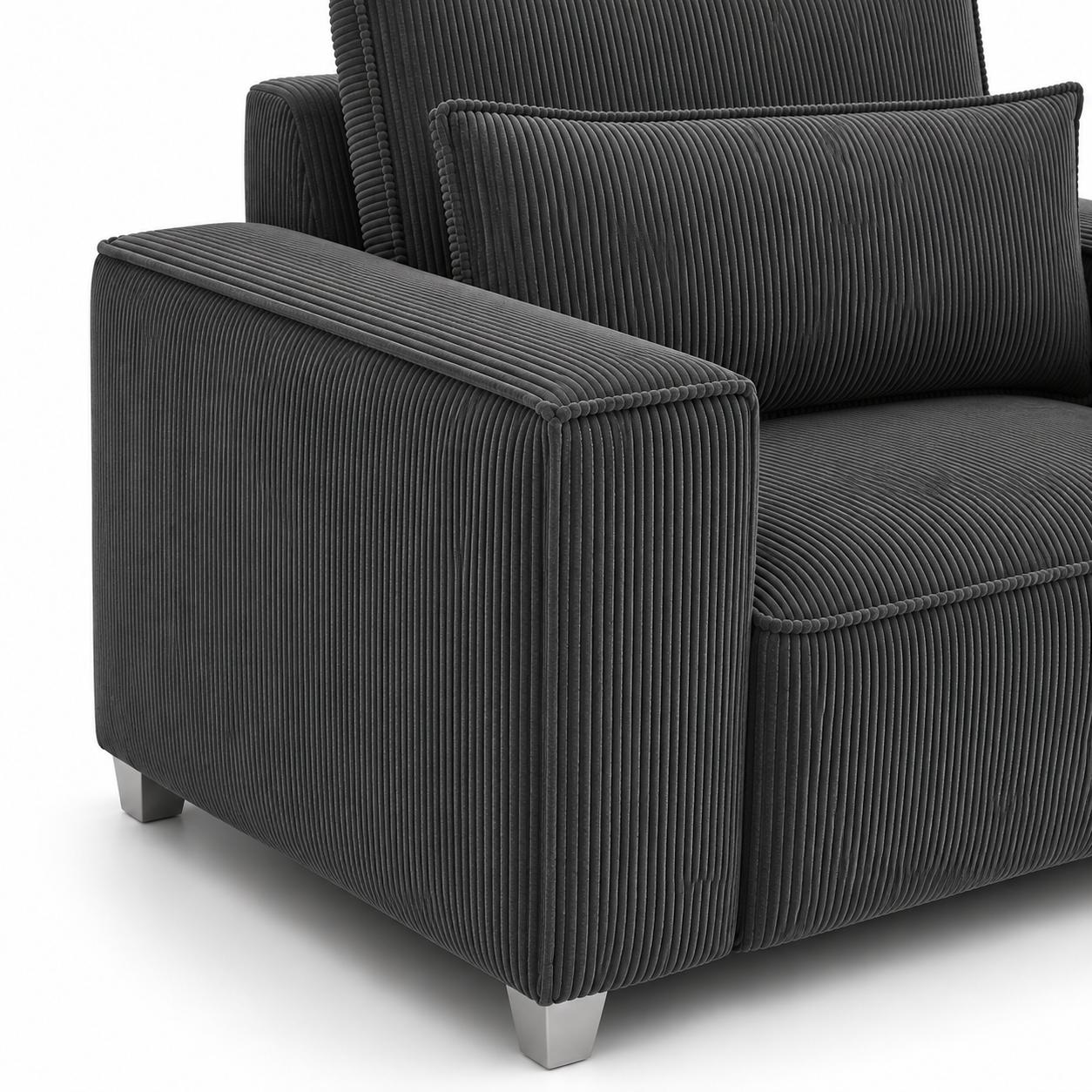 Sloane Sleefy 1 Seater Jumbo Cord Dark Grey Sofa 6