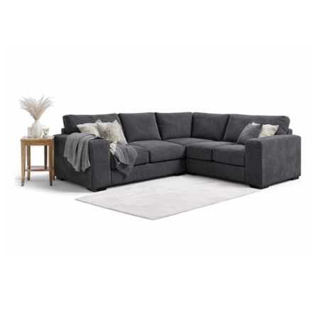Sloane Sleefy 5 Seater Jumbo Cord Dark Grey Corner Sofa – Large Family Fabric Sofa for UK Living Rooms - Image 4