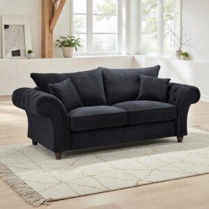 NICOLE 3 Seater Naples & Kensington Dark Grey Sofa