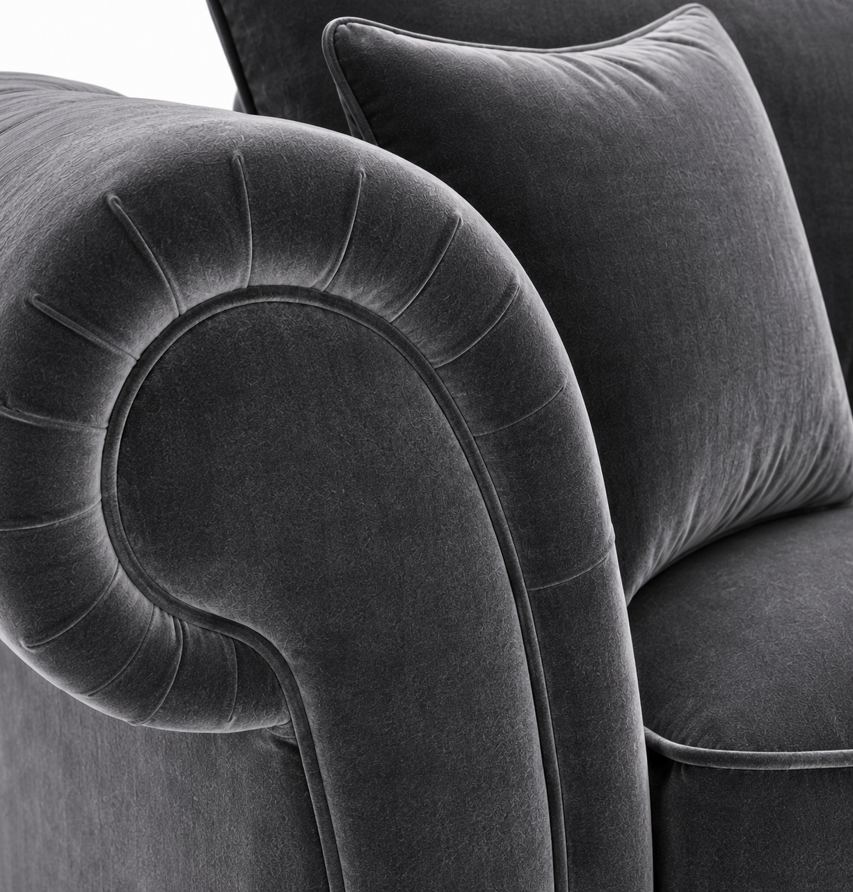 Nicole 2 Seater Plush Velvet Steel Sofa - Image 3