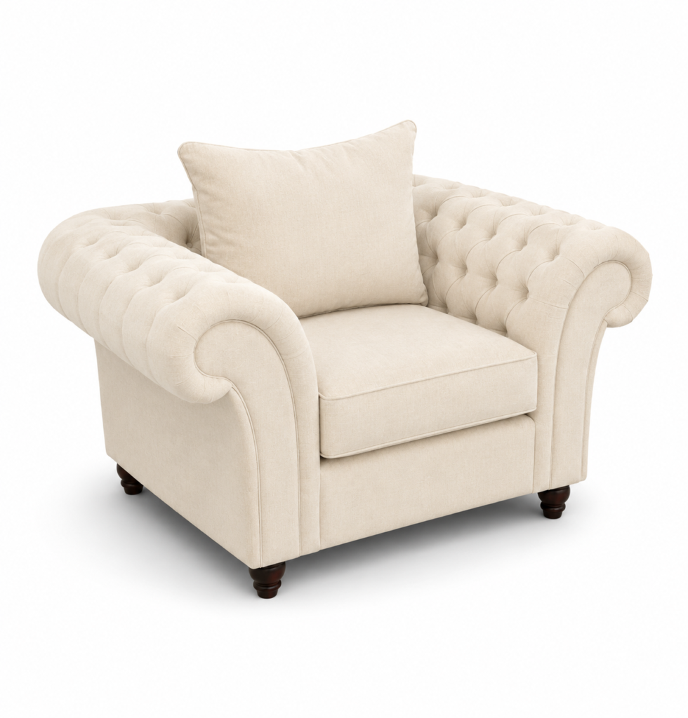 Nicole 1 Seater Plush Velvet Cream Sofa