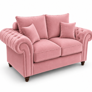 Nicole 2 Seater Plush Velvet Pink Sofa