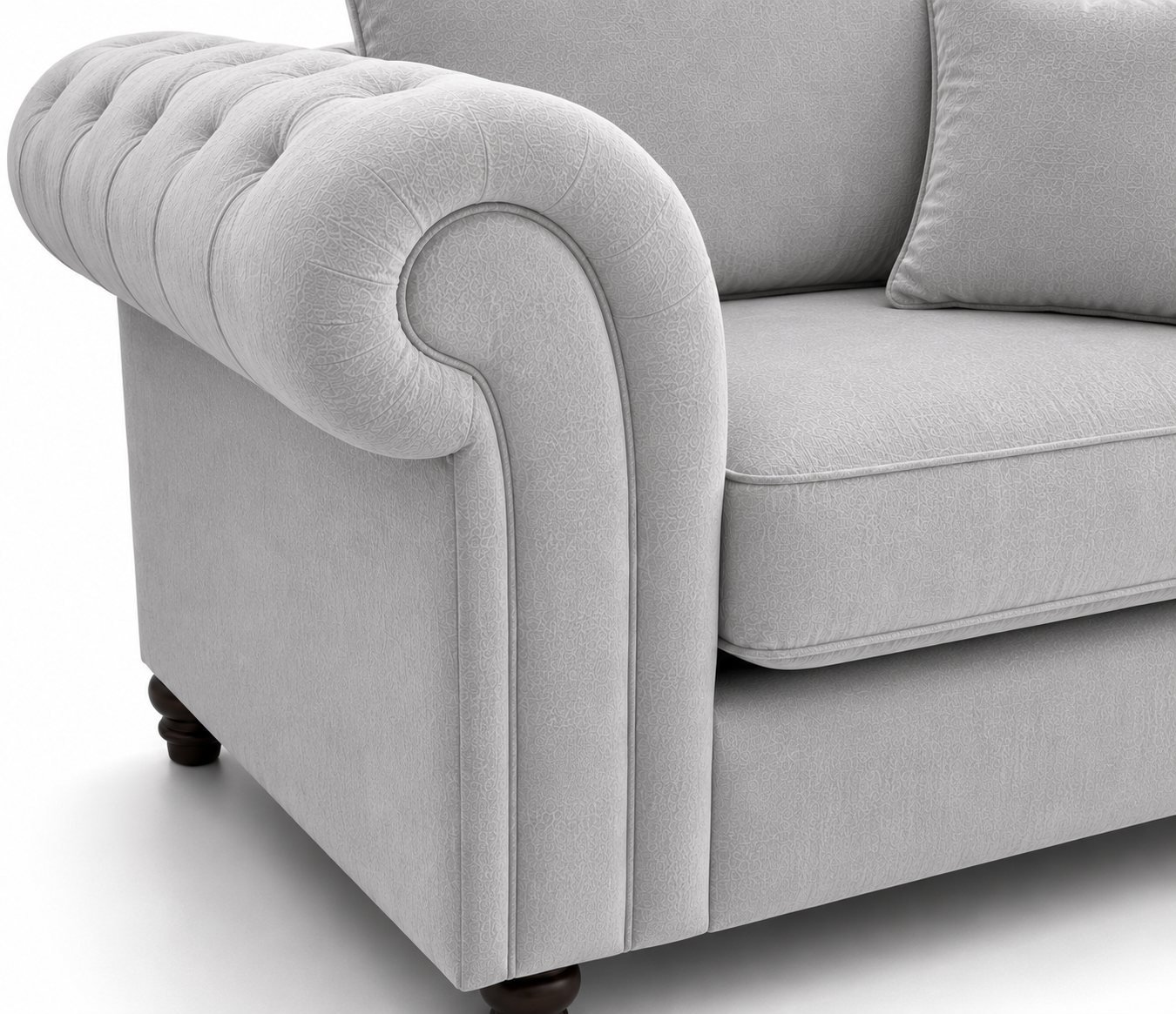 Nicole 2 Seater Plush Velvet Silver Sofa - Image 3