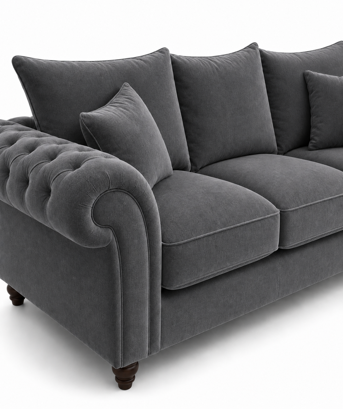 Nicole 3+2 Seater Plush Velvet Steel Sofa 3