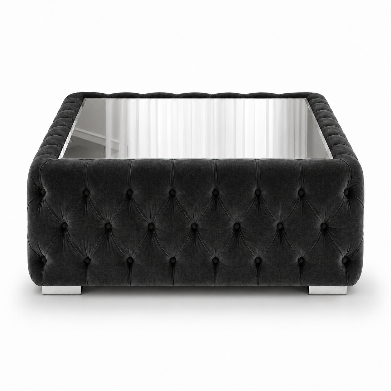 Nicole Large U Shape Plush Velvet Black Sofa 5