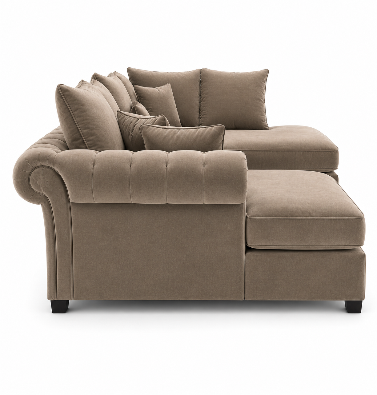 Nicole Mini U Shape Plush Velvet Mink Sofa 2