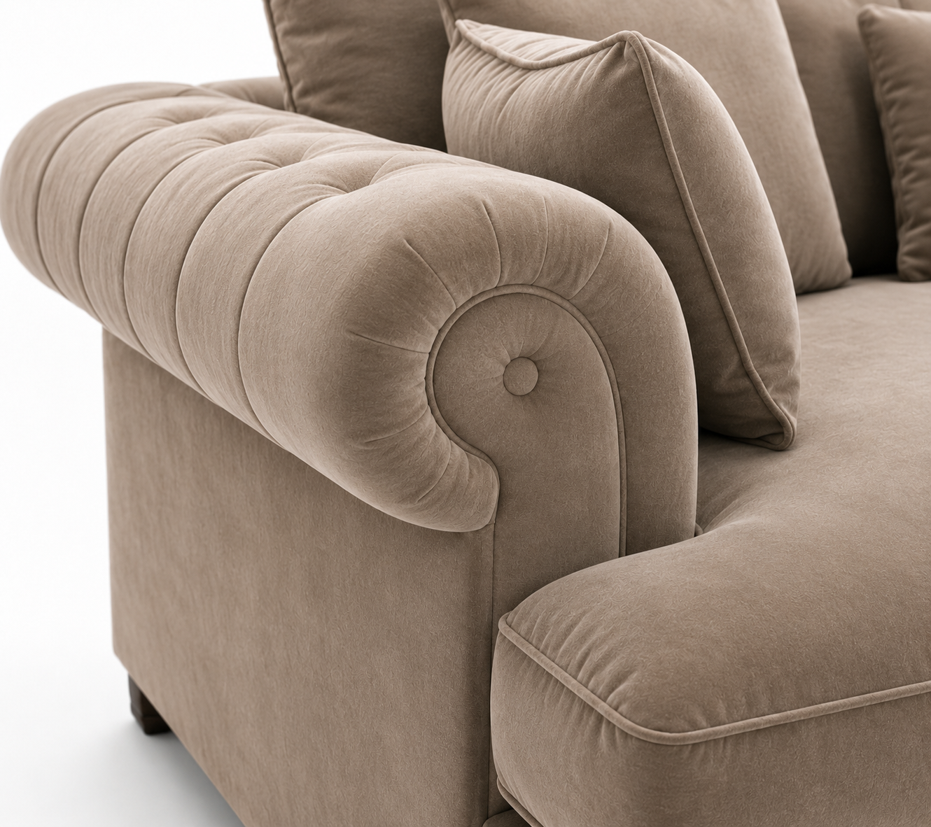 Nicole Mini U Shape Plush Velvet Mink Sofa 3