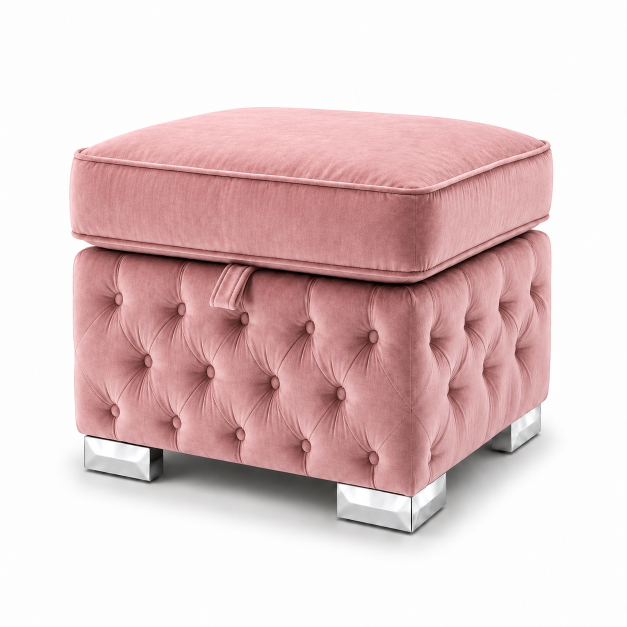 Nicole Mini U Shape Plush Velvet Pink Sofa 6