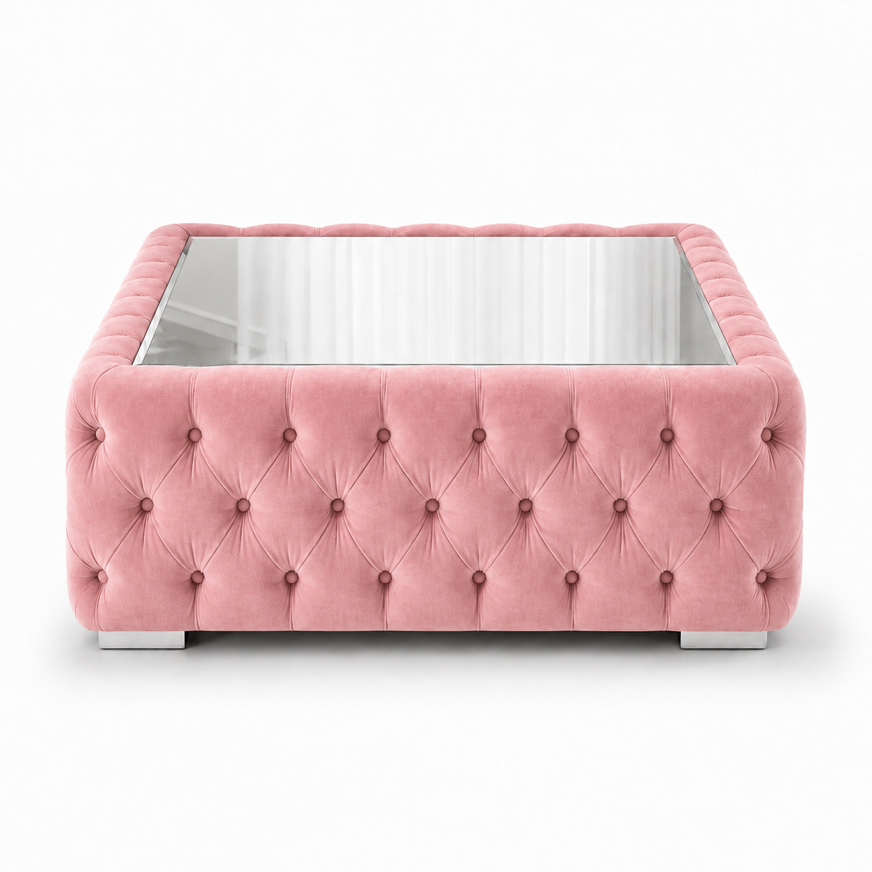 Nicole Mini U Shape Plush Velvet Pink Sofa 7