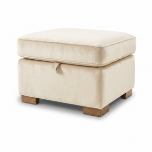 Nicole plush velvet Cream Gloria Footstool with Storage