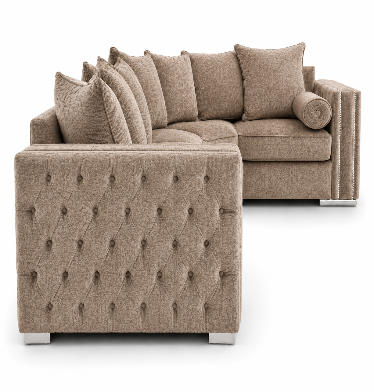 Ruby Alaska 5 Seater Corner Naples & Kensington Mink Sofa