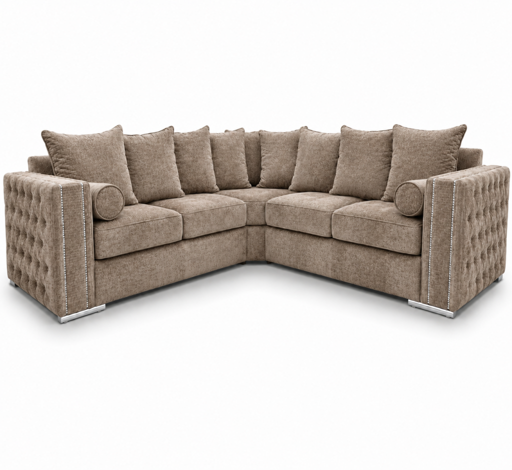Ruby Alaska 5 Seater Corner Naples & Kensington Mink Sofa