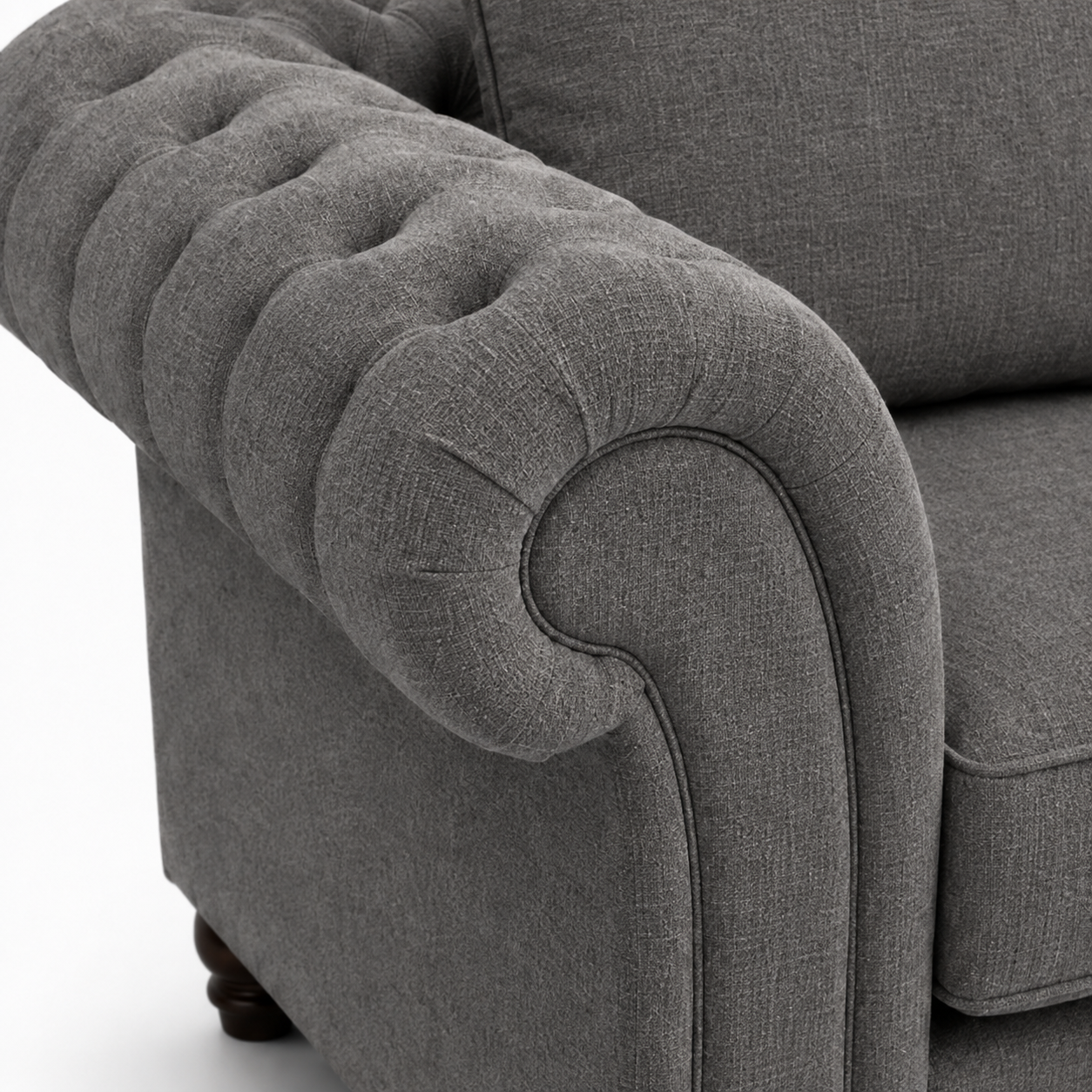 Nicole 1 Seater Chenille Charcoal Sofa 3
