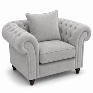 Nicole 1 Seater Chenille Silver Sofa