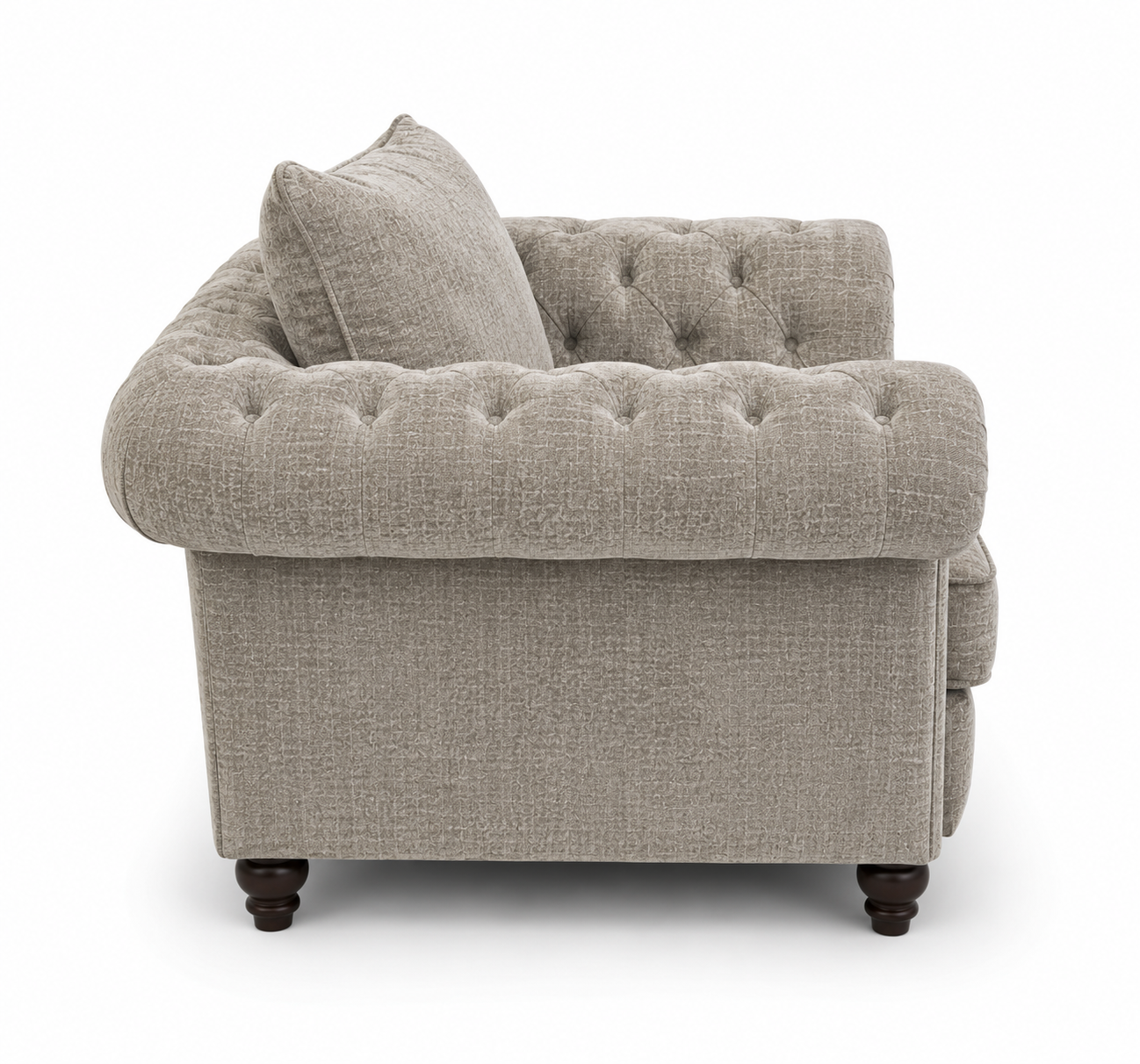 Nicole 1 Seater Chenille Truffle Sofa 2