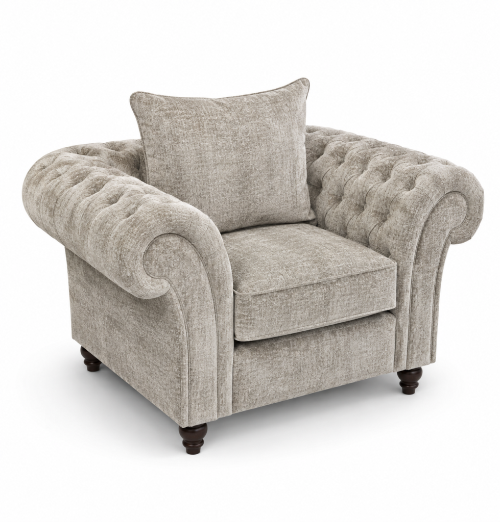 Nicole 1 Seater Chenille Truffle Sofa