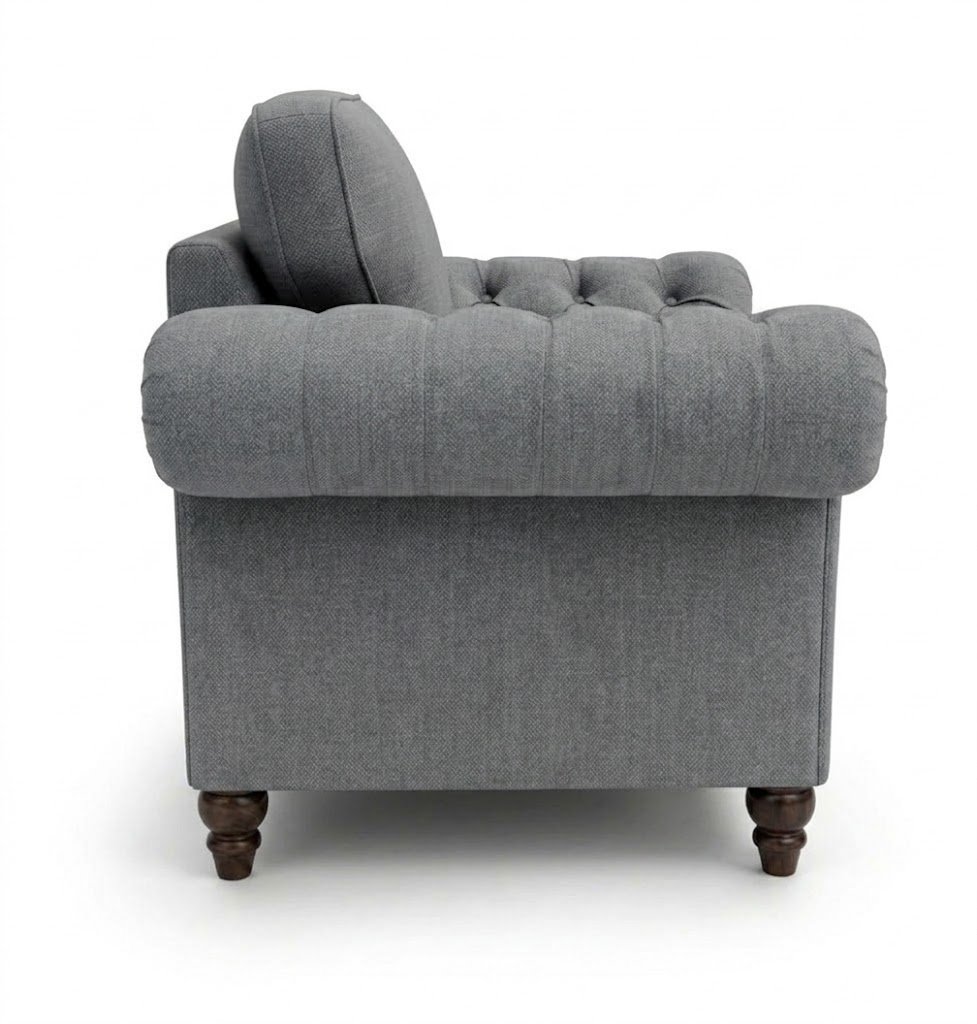 Nicole 1 Seater Naples Dark Grey Sofa 2
