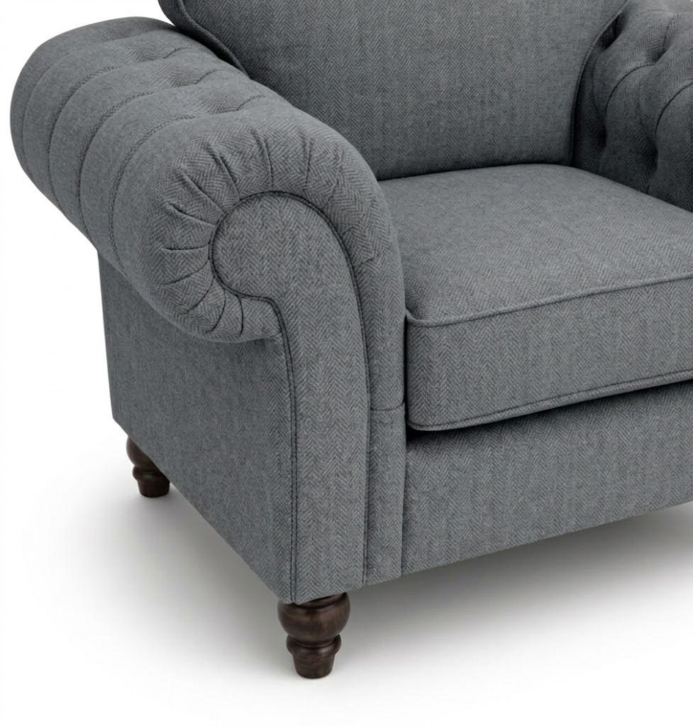 Nicole 1 Seater Naples Dark Grey Sofa 3