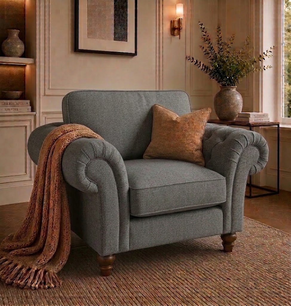 Nicole 1 Seater Naples Dark Grey Sofa 4