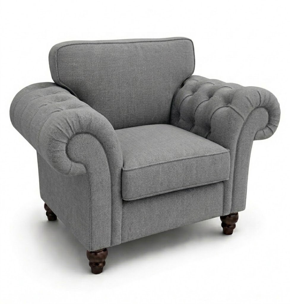 Nicole 1 Seater Naples Dark Grey Sofa