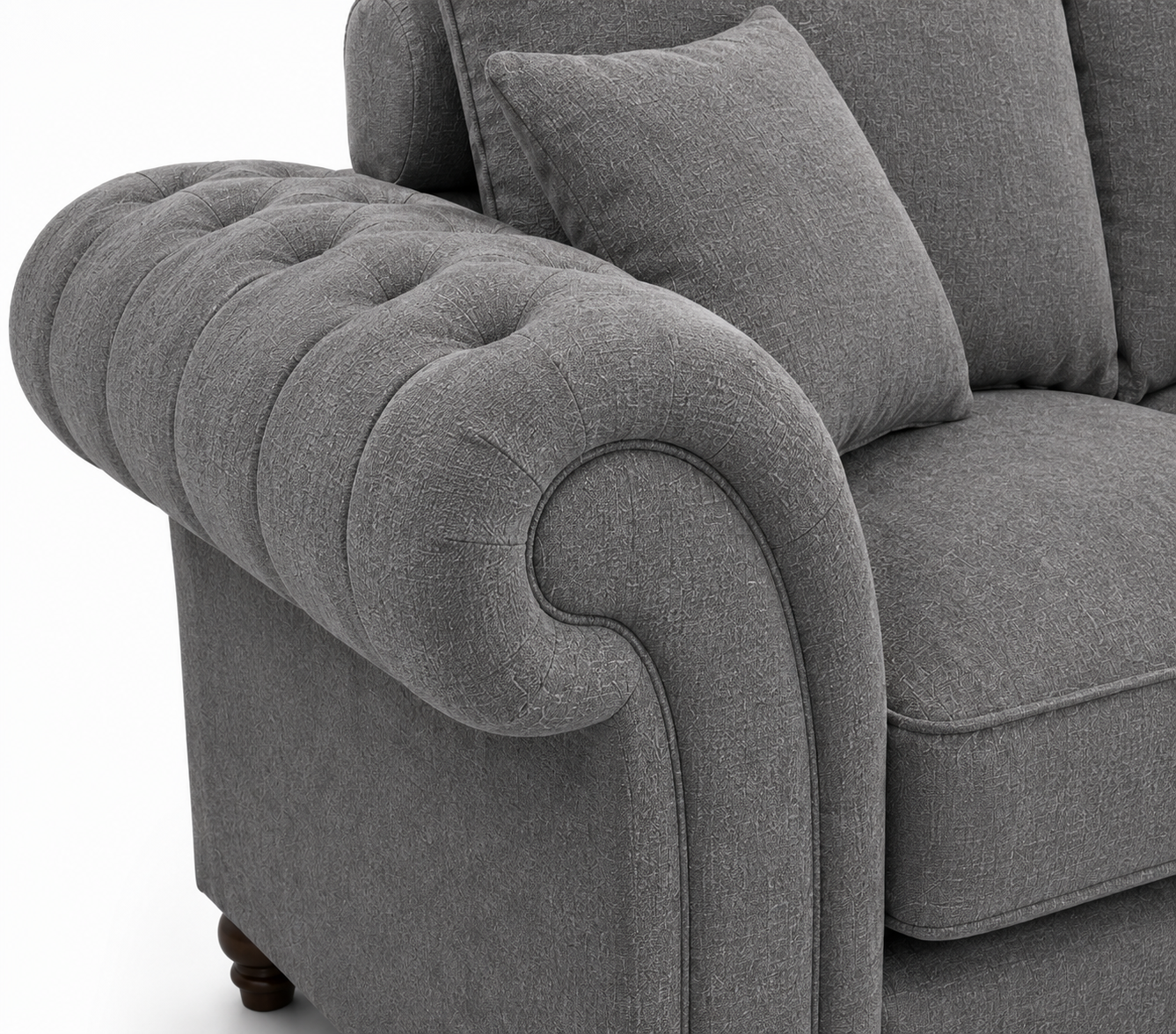 Nicole 2 Seater Chenille Charcoal Sofa 3