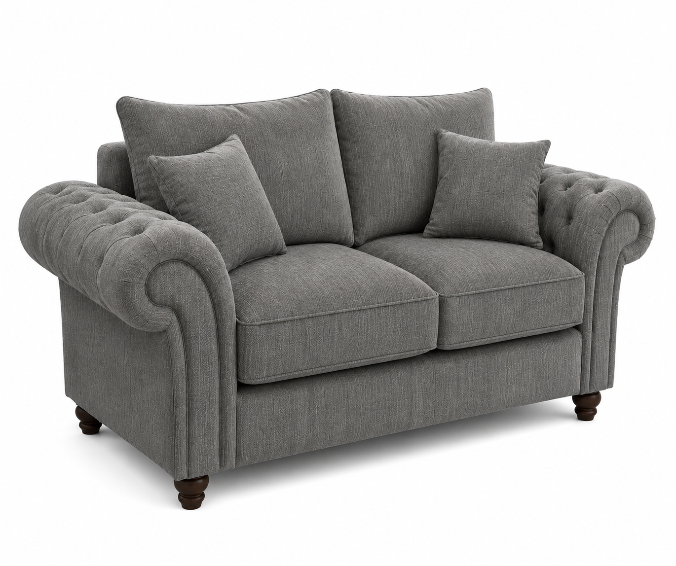 Nicole 2 Seater Chenille Charcoal Sofa