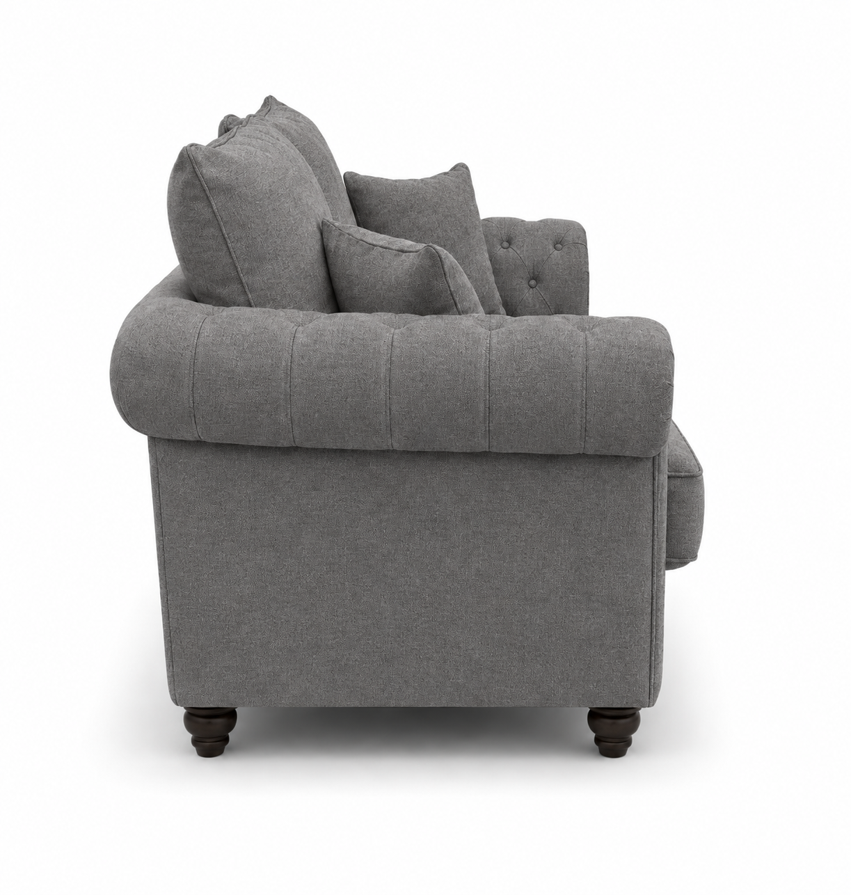 Nicole 2 Seater Chenille Dark Grey Sofa - Image 2
