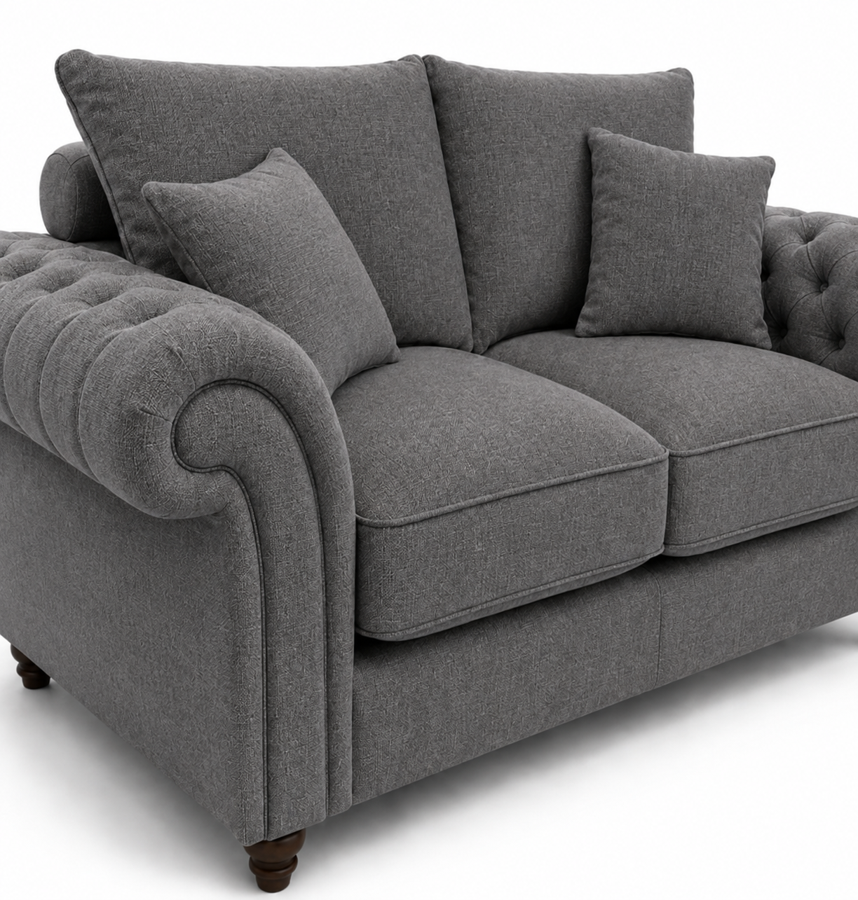 Nicole 2 Seater Chenille Dark Grey Sofa 3