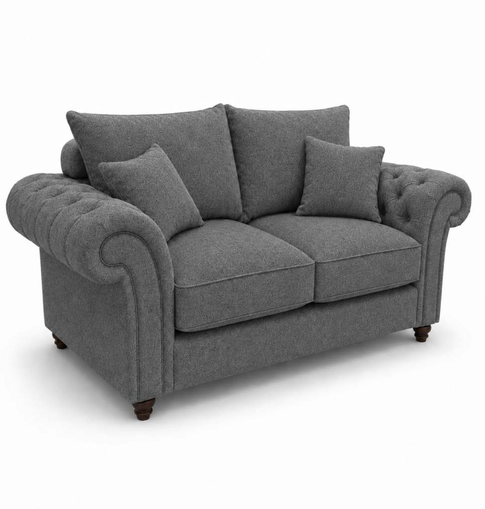 Nicole 2 Seater Chenille Dark Grey Sofa