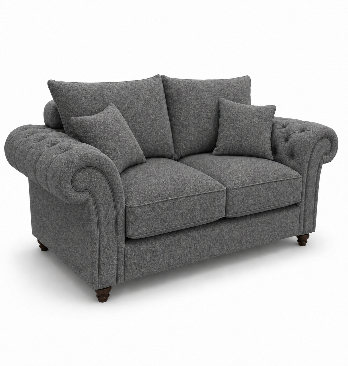 Nicole 2 Seater Chenille Dark Grey Sofa