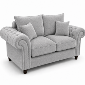 Nicole 2 Seater Chenille Silver Sofa