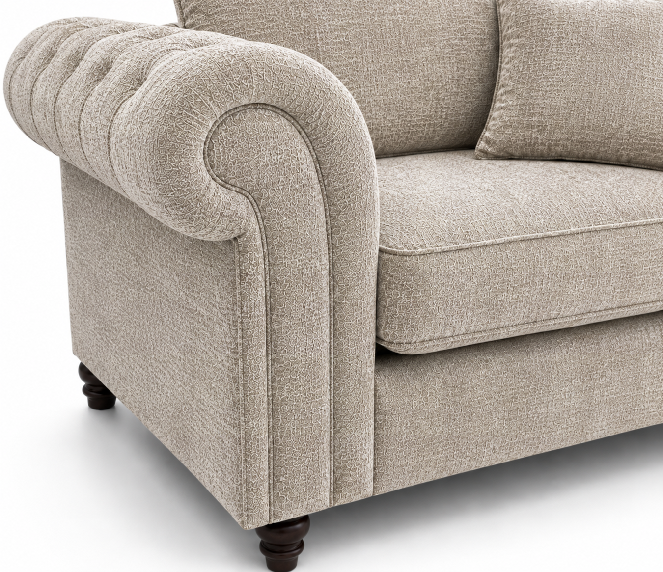 Nicole 2 Seater Chenille Truffle Sofa 3