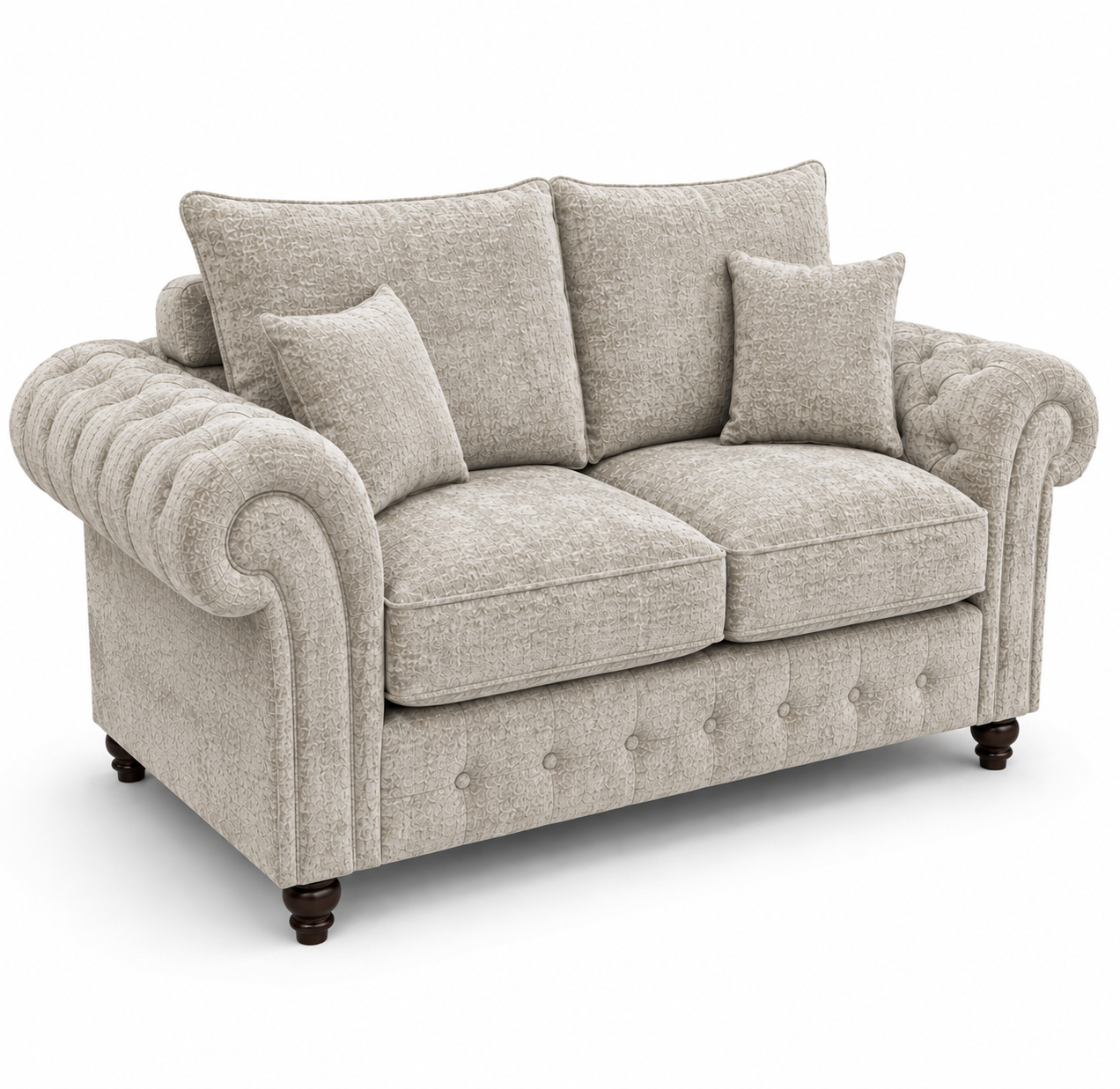 Nicole 2 Seater Chenille Truffle Sofa