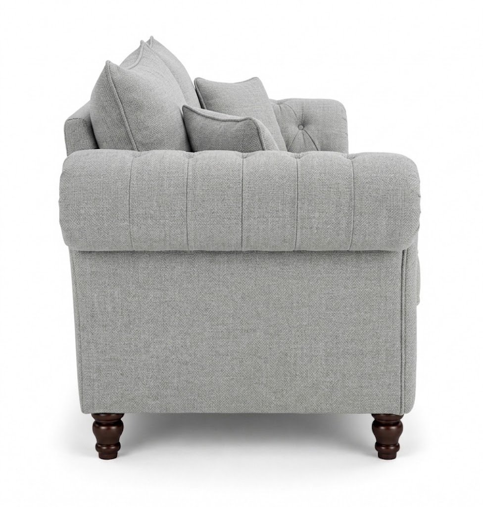 Nicole 2 Seater Naples Light Grey Sofa 2