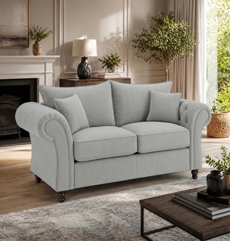 Nicole 2 Seater Naples Light Grey Sofa 4