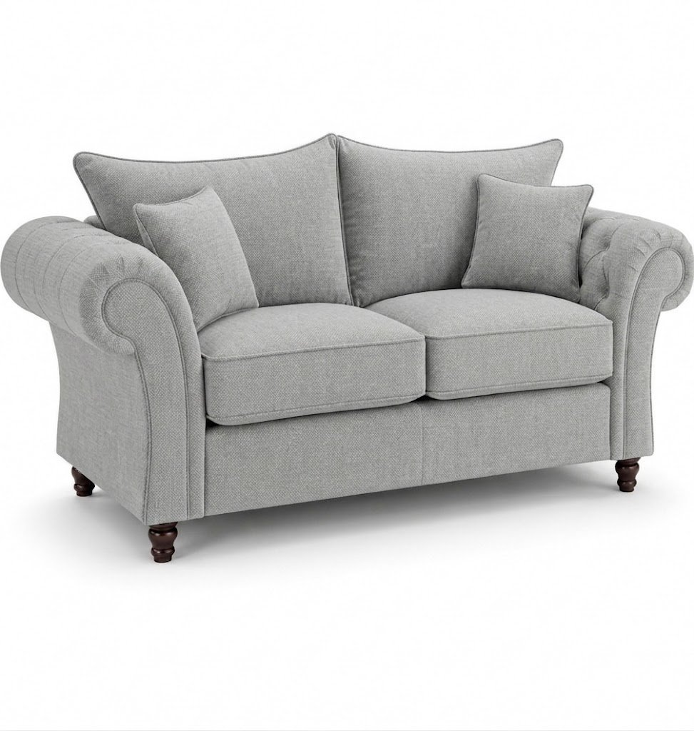 Nicole 2 Seater Naples Light Grey Sofa