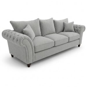 Nicole 3 Seater Naples Light Grey Sofa