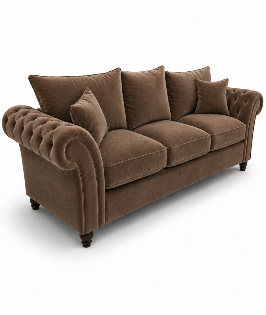 Nicole 3 Seater Plush Velvet Coffee Sofa