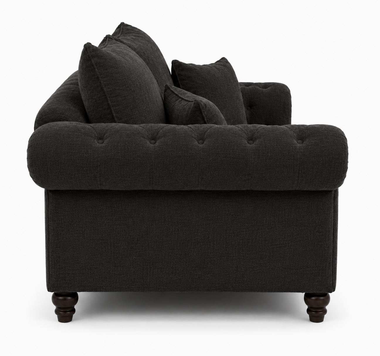 Nicole 3+2 Seater Chenille Black Sofa 2