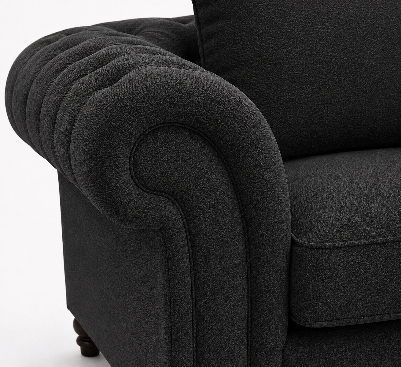 Nicole 3+2 Seater Chenille Black Sofa 3