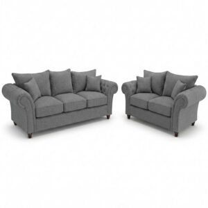 Nicole 3+2 Seater Naples Dark Grey Sofa